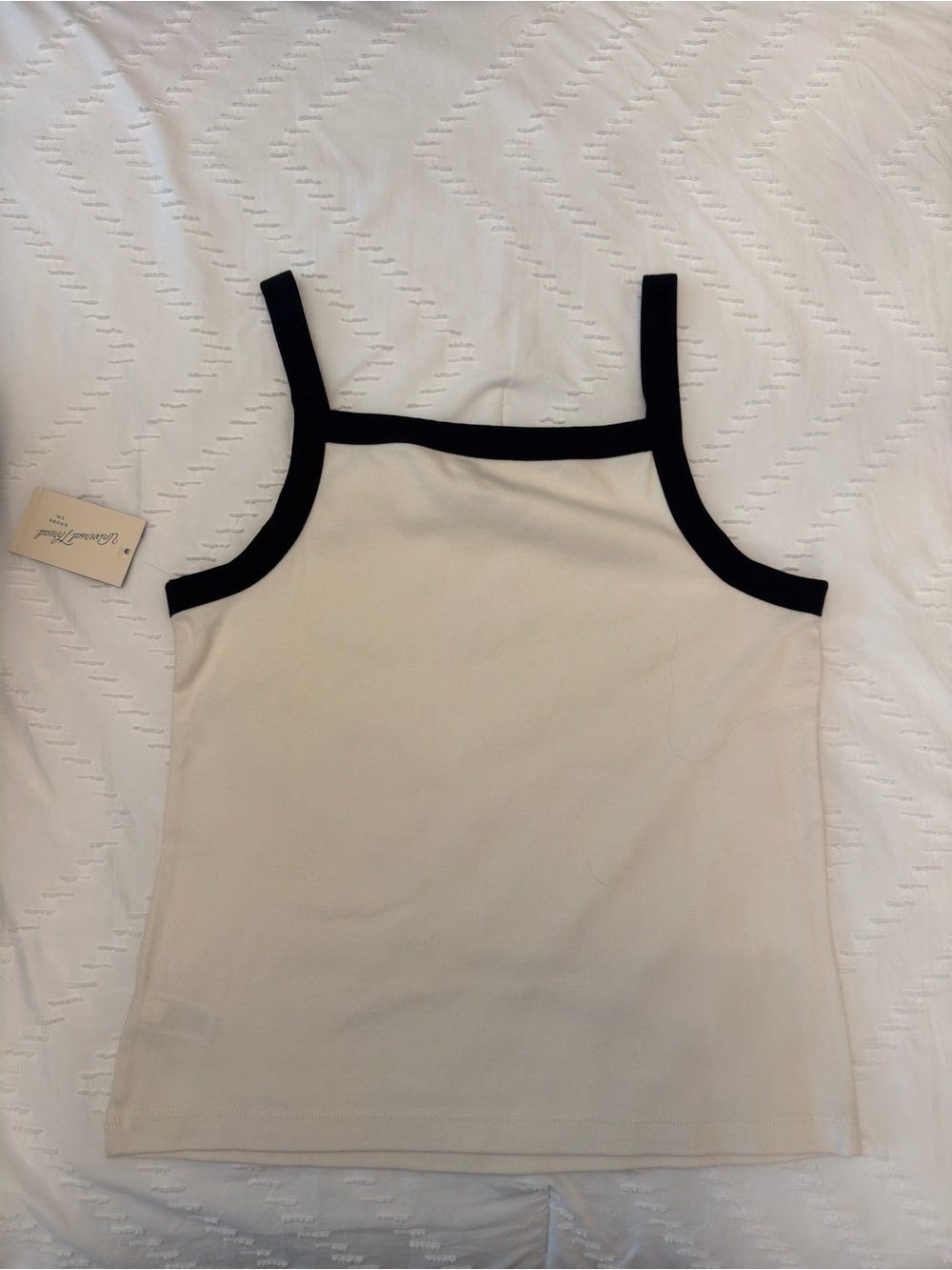 Universal Thread Cream Tank with Black Straps